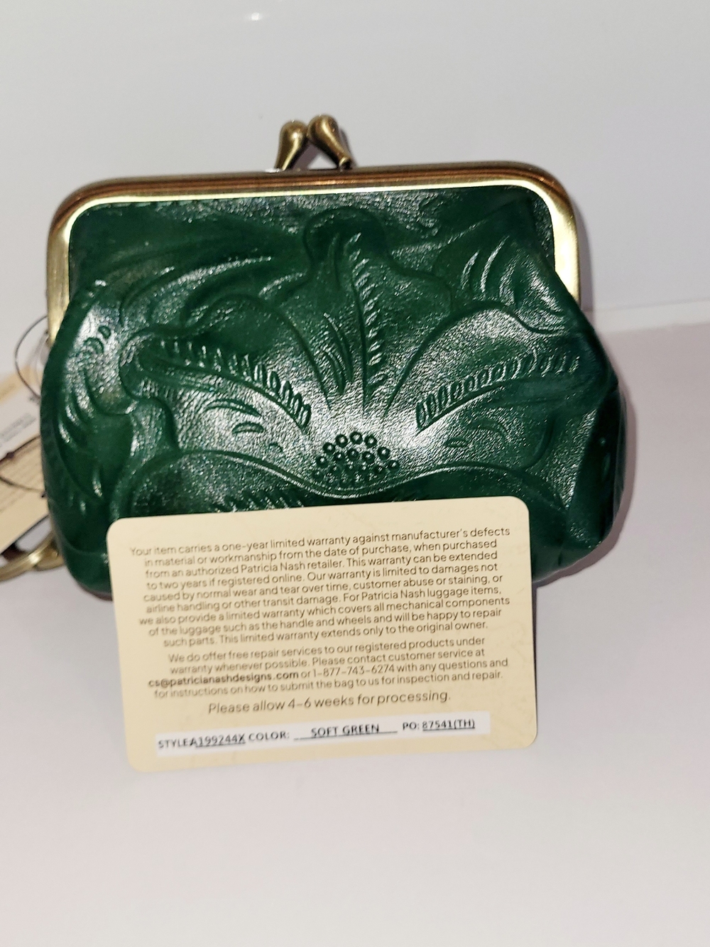 Patricia Nash Antique Brass Keyring Coin Pouch - Picture 2 of 5